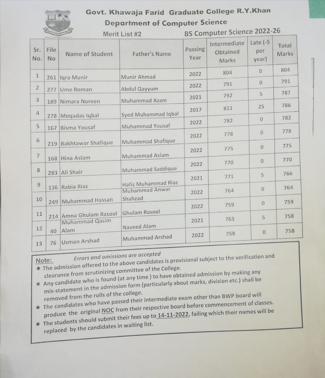 Result Notification